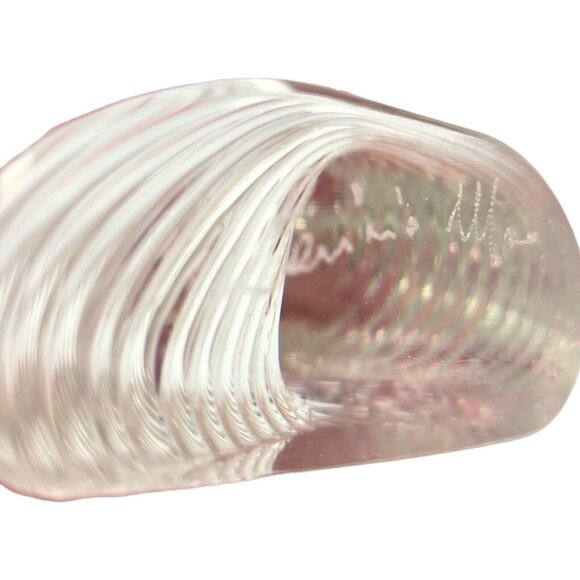 Murano Somerso Oball Art Glass Birds On Branch Clear W/red/green Interior Signed - Picture 12 of 14